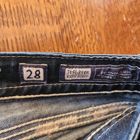 Miss Me Womens 28 Easy Boot Jeans JE5685ER Dark Blue Embroidered Studded - Picture 10 of 12